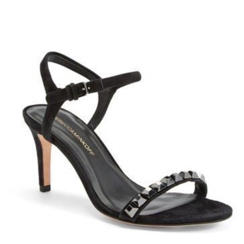 Rebecca Minkoff Beau Black Studded Suede Heels